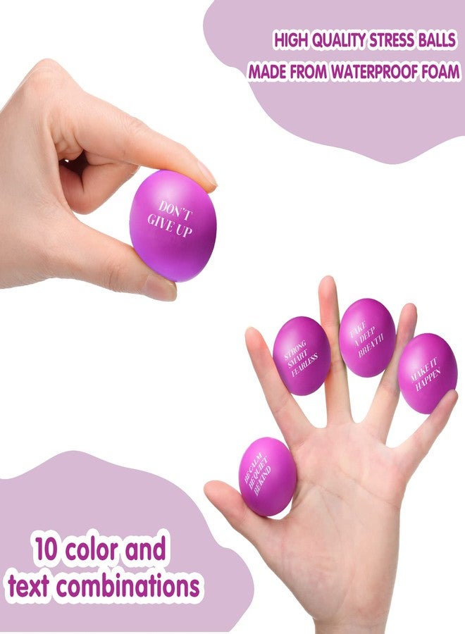 Civaner 60 Pieces Motivational Stress Balls Bulk or Adults Soft Foam Lightweight Mini Balls Inspirational Stress Relief Supplies Relief Anxiety Anger for Motivating Encouraging(Purple) - Image 3