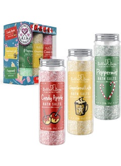 Bella and Bear Candy Land Bath Salts  Holiday Edition  Set of 6 Mini Bath Salts  CrueltyFree  Vegan  Festive Scents Perfect Stocking Stuffer for Women Teens  Tweens