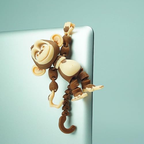 Xonery 3D Printed Monkey Kids Toy Articulated Animal Figurine Executive Desk Toys Festive Holiday Desk DecorValentines Day GiftsMini Play OrnamentParty FavorsBanana Brown - Image 5