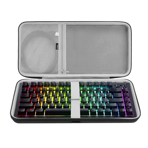 GEEKRIA 75 Keyboard Hard Shell Case Compatible with Razer BlackWidow V4 75 YUNZII B75 PRO Keychron Q1 HEQ1 Ultra Aula S75 PRO Travel Carrying Bag for 84 Key Computer Keyboard Slim - Image 1