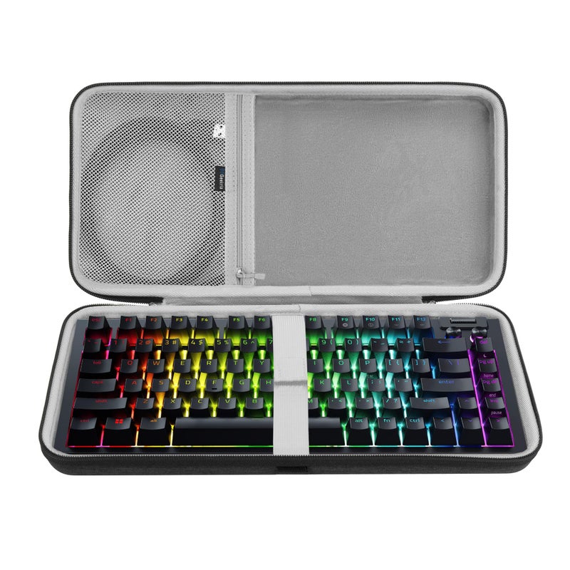 GEEKRIA 75 Keyboard Hard Shell Case Compatible with Razer BlackWidow V4 75 YUNZII B75 PRO Keychron Q1 HEQ1 Ultra Aula S75 PRO Travel Carrying Bag for 84 Key Computer Keyboard Slim - Image 2