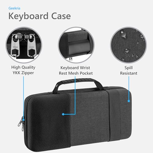 GEEKRIA 75 Keyboard Hard Shell Case Compatible with Razer BlackWidow V4 75 YUNZII B75 PRO Keychron Q1 HEQ1 Ultra Aula S75 PRO Travel Carrying Bag for 84 Key Computer Keyboard Slim - Image 3