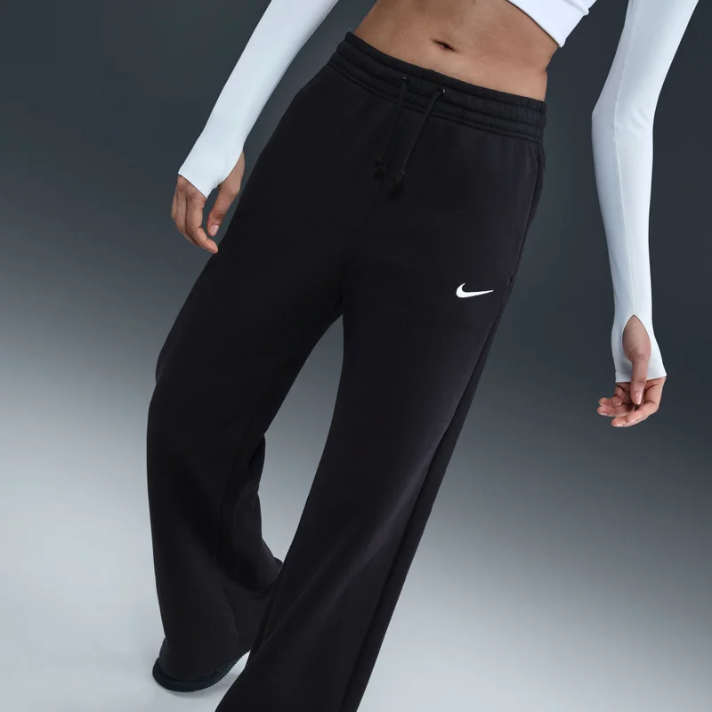 Nike black Women's Sportswear Phoenix Fleece Wide-Leg Pants for Women | Best Price UAE