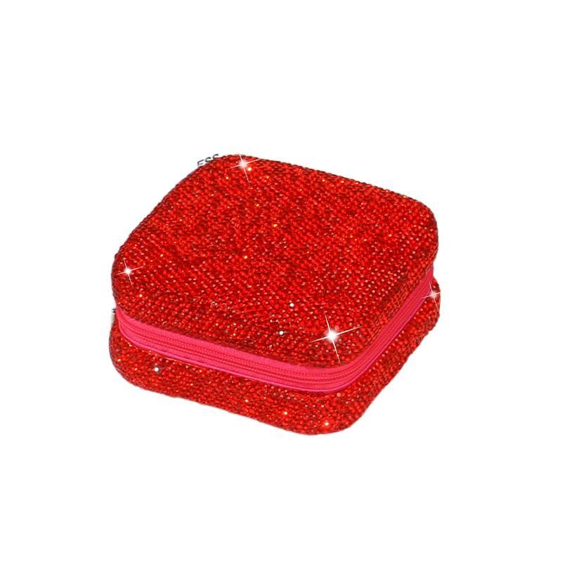 Jewelry Box Organizer Red Lockable for Rings and Necklaces for Daily Use - Image 1