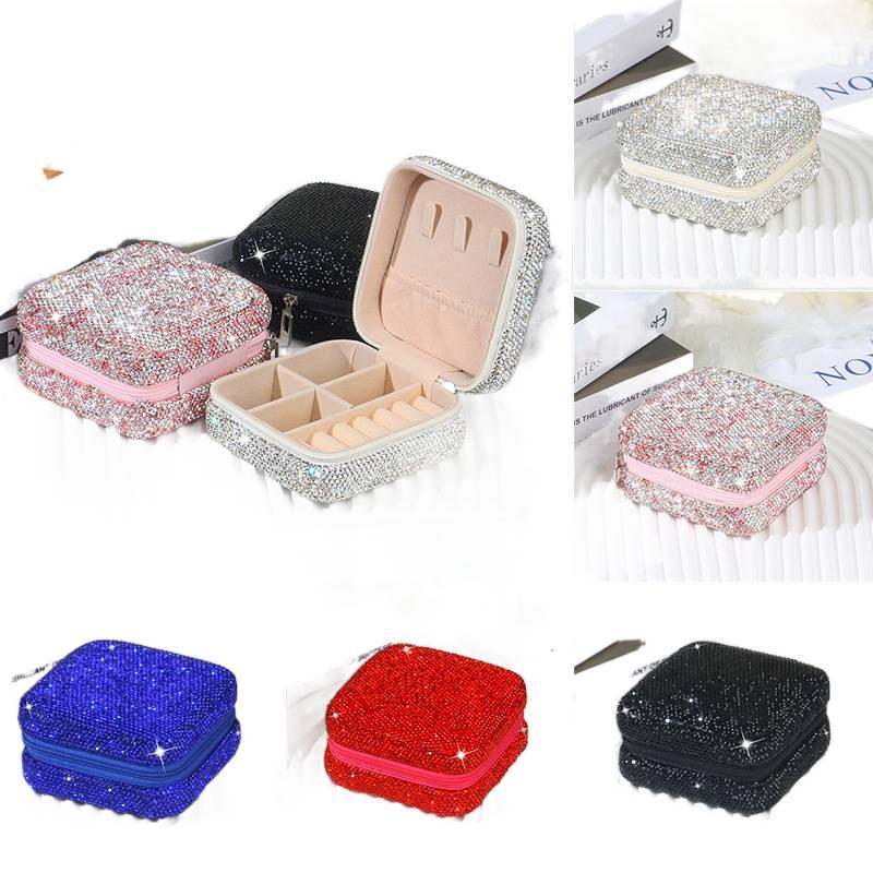 Jewelry Box Organizer Red Lockable for Rings and Necklaces for Daily Use - Image 3