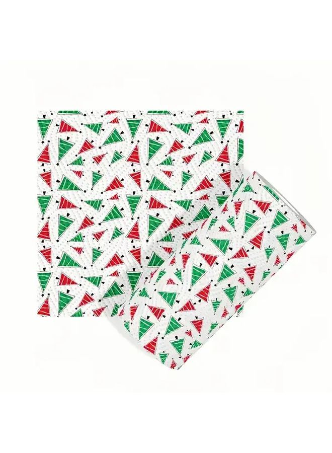 Christmas Kitchen Paper Rolls 3 Ply Heavy Duty Disposable Cloths Wet Dry Washable Christmas Tree - Image 1