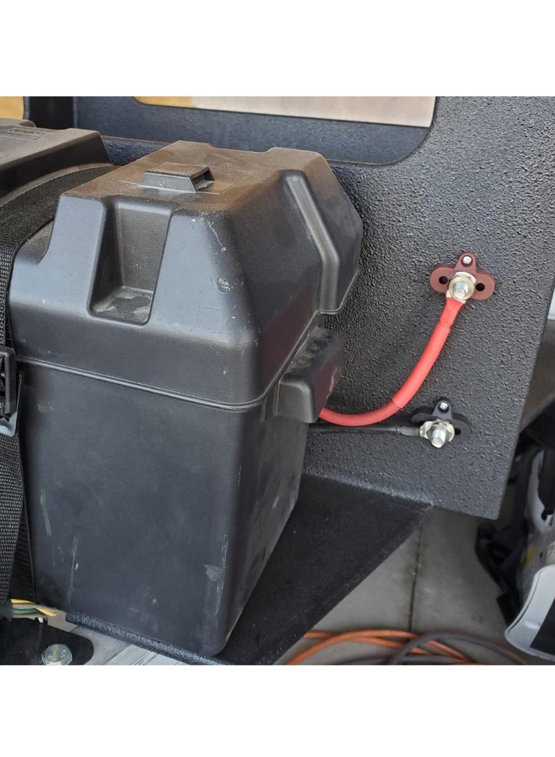أعمدة تقاطع البطارية الثقيلة وقضيب التوزيع 12V 200A لمجموعة طرفية لتوزيع الطاقة لتوصيلات الأسلاك باللونين الأحمر والأسود - Image 3