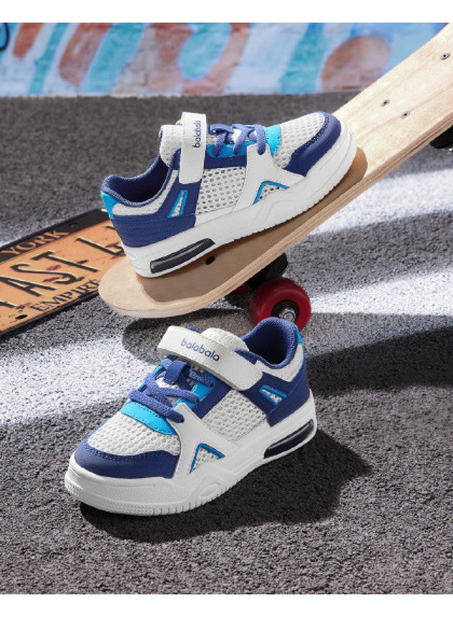 Balabala Lightweight Bounce Kids Sneakers - Boys' Casual Sports Shoes With Breathable Mesh, 2025 Summer New Color Block Design - Image 1