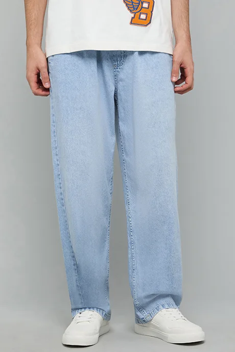 أر أند بي Washed Relaxed Fit Jeans with Button Closure