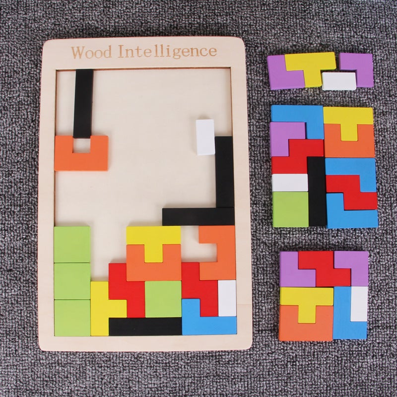 Tetris Manufacturers Wooden Puzzle Wooden Building Block Game Puzzle Children'S Educational Toys - Image 5