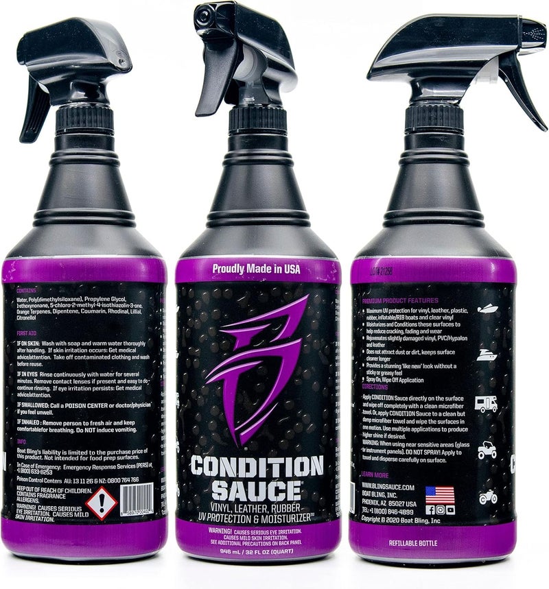 Boat Bling Condition Sauce Premium Interior Moisturizer w/UV Protection, 20 oz. - Image 3