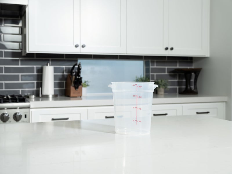 Cambro 4 Quart (QT) Food Storage Container (No Lid) - Restaurant Food Grade Bucket - for Dough Proofing and Brining (Translucent) - Image 4