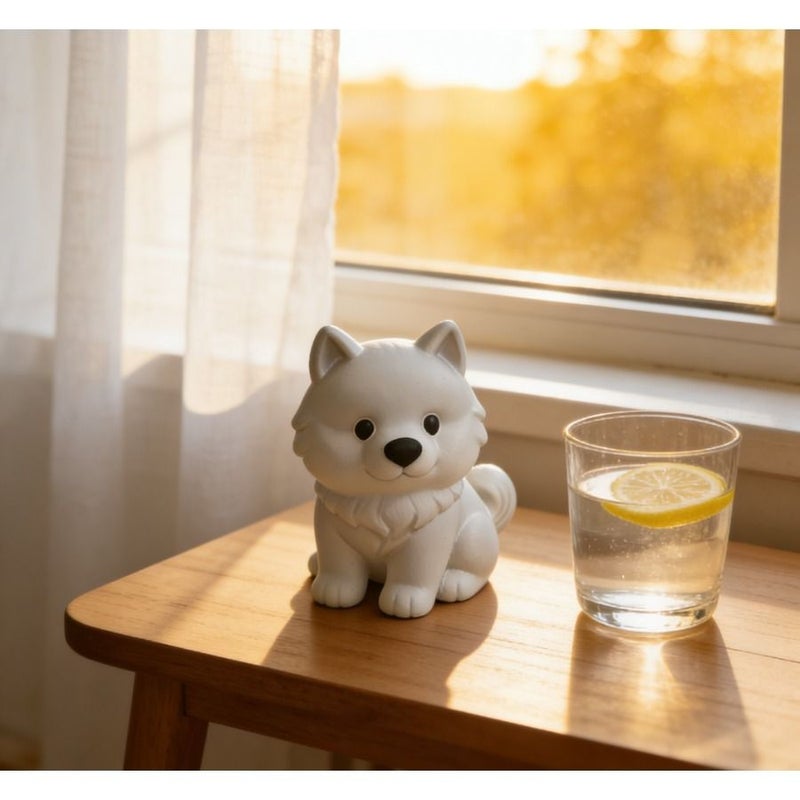 White Samoyed Dog Statue For Garden Landscaping Desktop Entryway Decor Lifelike Design Holiday Gifting Home Decoration Bookshelf Ornament Perfect Present For Dog Lovers - Image 5