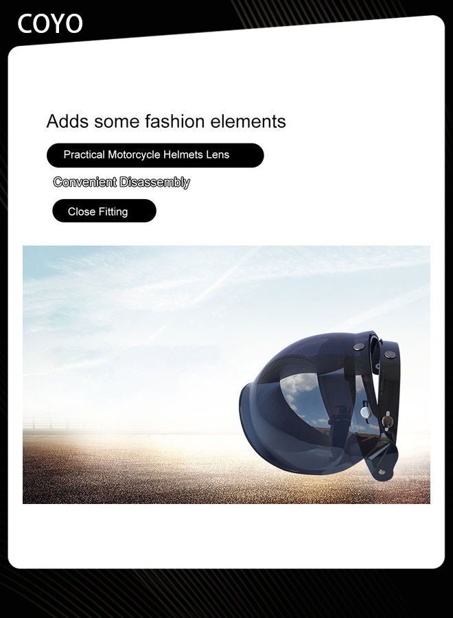 COYO Universal Bubble Visor for Motorcycle Helmets, Flip-Up Windshield Shield with Mounting Bracket - Image 3