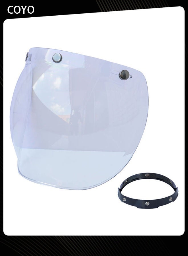 COYO Universal Bubble Visor for Motorcycle Helmets, Flip-Up Windshield Shield with Mounting Bracket - Image 1