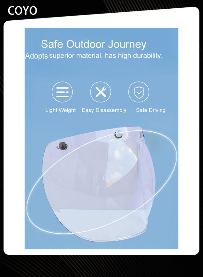 COYO Universal Bubble Visor for Motorcycle Helmets, Flip-Up Windshield Shield with Mounting Bracket - Image 2
