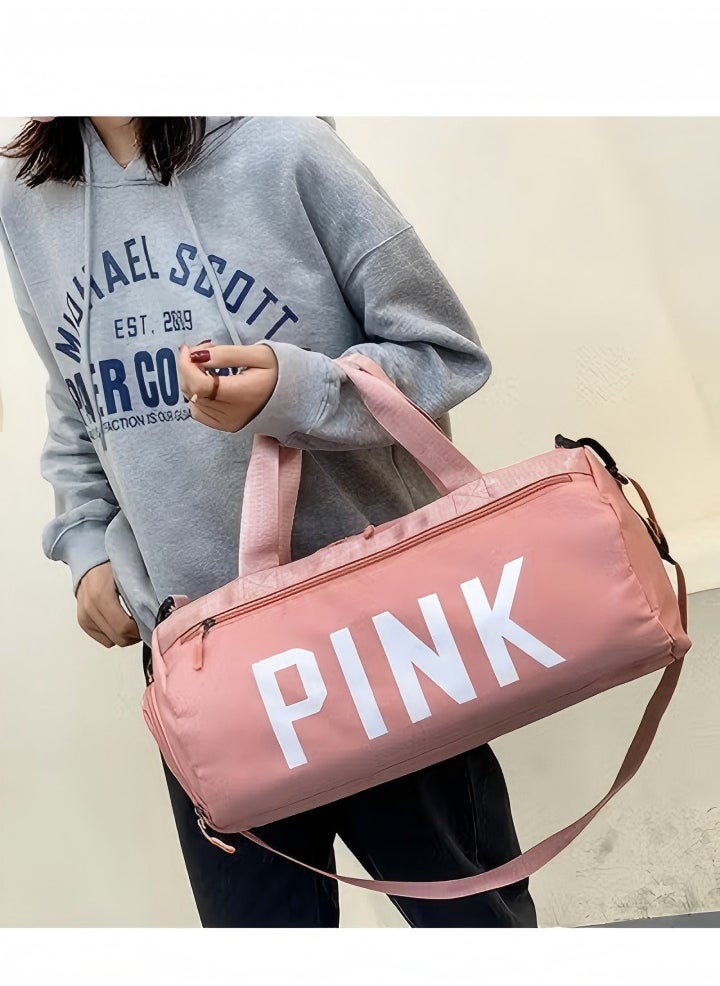DUNISO - Sports Small Gym Bag for Men and Women Travel Duffel Bag Workout Bag with Shoes Compartment&Wet Pocket(Pink) - Image 1