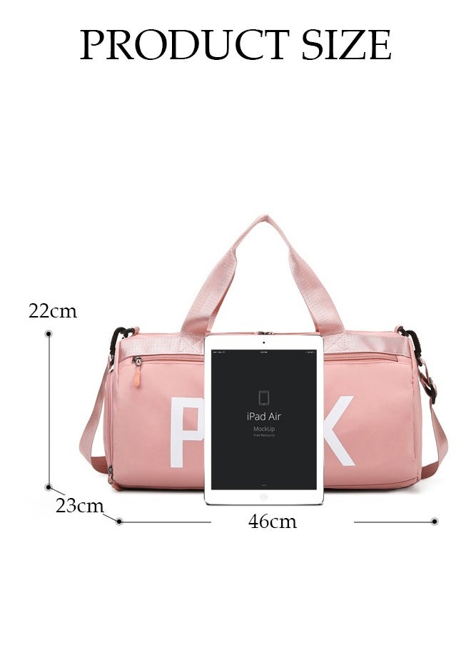 DUNISO - Sports Small Gym Bag for Men and Women Travel Duffel Bag Workout Bag with Shoes Compartment&Wet Pocket(Pink) - Image 1