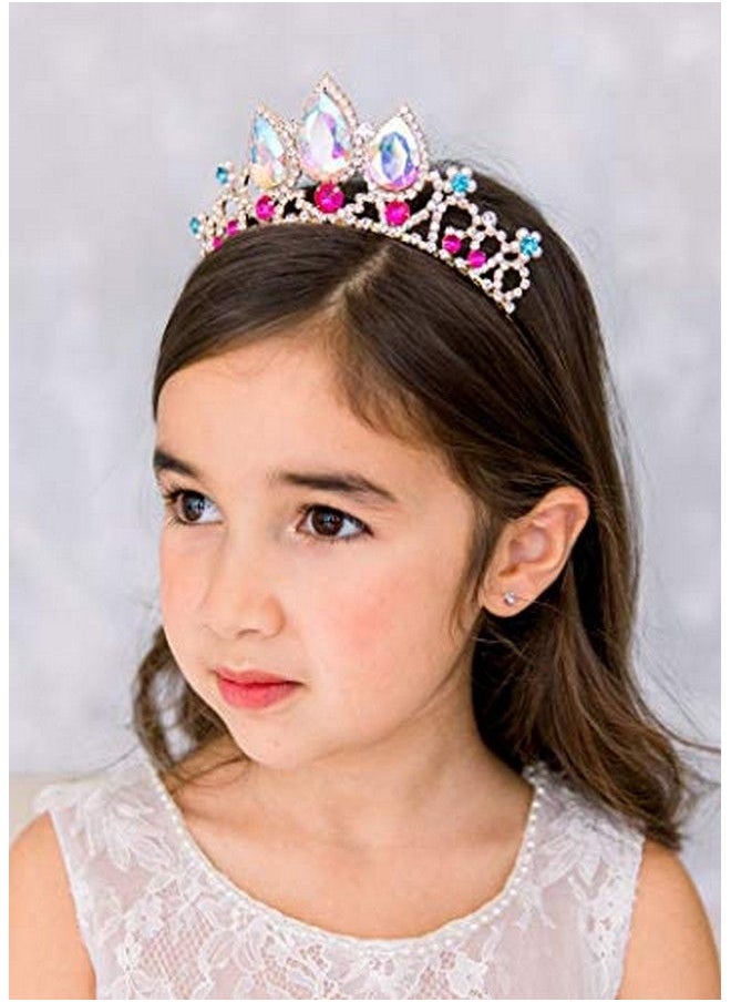 SWEETV Rapunzel Tiara For Girls Birthday And Costume Aurora Borealis Crystal Princess Tangled Crown Headband For Kids Cosplay Wedding Hair Accessories For Flower Girls  - Image 5