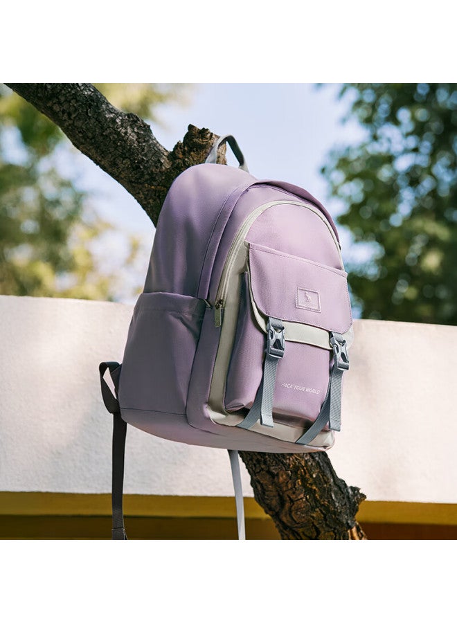 Owas Mochi Bag For Middle And High School Students, Backpack Sold By Jd, Women's Double Shoulder Bag, Men's Backpack, Large Capacity, Purple