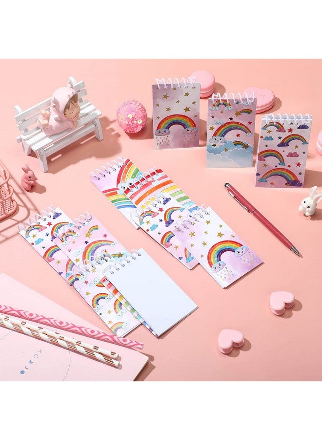 Chinco 24 Pcs Mini Rainbow Notebook Party Favors Rainbow Mini Notepads 2.36 x 3.94 Inch Rainbow Spiral Notebook Bound Memo Note Books Small Pocket Notebooks for Kids Birthday Party School Office - Image 4