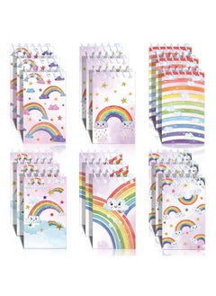 Chinco Chinco 24 Pcs Mini Rainbow Notebook Party Favors Rainbow Mini Notepads 2.36 x 3.94 Inch Rainbow Spiral Notebook Bound Memo Note Books Small Pocket Notebooks for Kids Birthday Party School Office  - Image 1