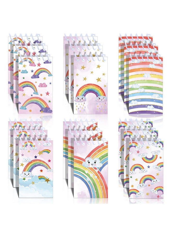 Chinco 24 Pcs Mini Rainbow Notebook Party Favors Rainbow Mini Notepads 2.36 x 3.94 Inch Rainbow Spiral Notebook Bound Memo Note Books Small Pocket Notebooks for Kids Birthday Party School Office - Image 1