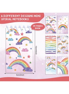 Chinco Chinco 24 Pcs Mini Rainbow Notebook Party Favors Rainbow Mini Notepads 2.36 x 3.94 Inch Rainbow Spiral Notebook Bound Memo Note Books Small Pocket Notebooks for Kids Birthday Party School Office  - Image 2