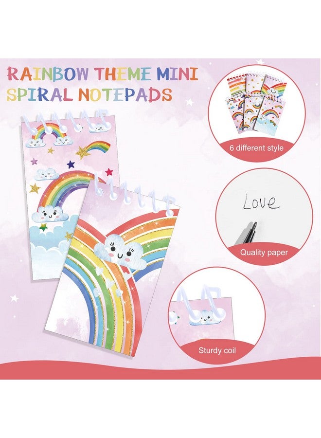 Chinco 24 Pcs Mini Rainbow Notebook Party Favors Rainbow Mini Notepads 2.36 x 3.94 Inch Rainbow Spiral Notebook Bound Memo Note Books Small Pocket Notebooks for Kids Birthday Party School Office - Image 3