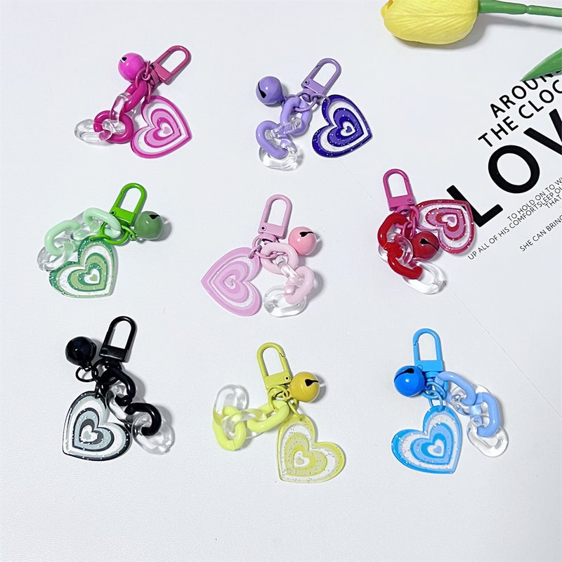 Love Bell keychain ins style earphone shell pendant keychain ring diy mobile phone accessories pendant accessories ~ - Image 3
