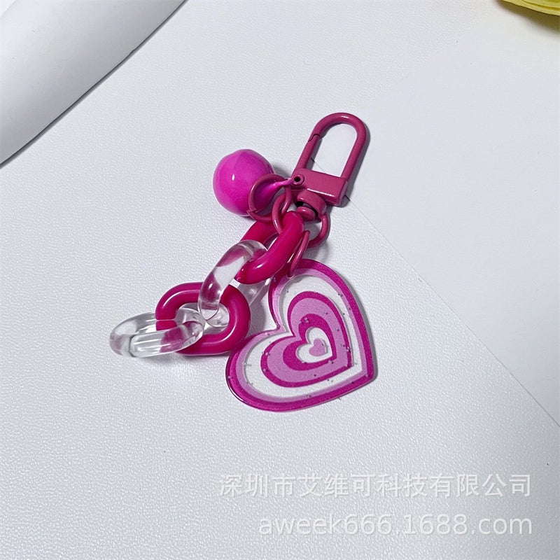 Love Bell keychain ins style earphone shell pendant keychain ring diy mobile phone accessories pendant accessories ~ - Image 5