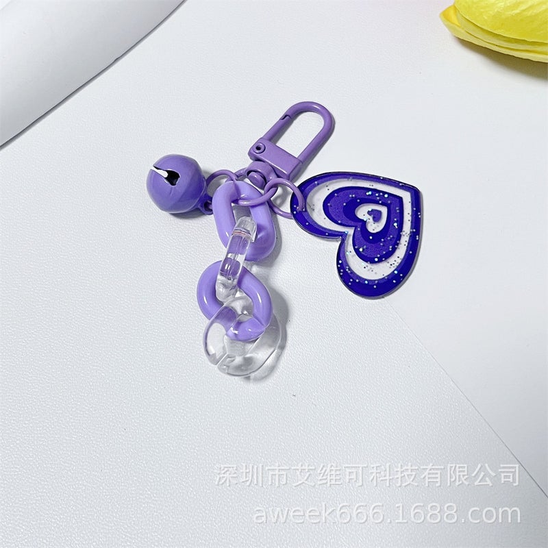 Love Bell keychain ins style earphone shell pendant keychain ring diy mobile phone accessories pendant accessories ~ - Image 4