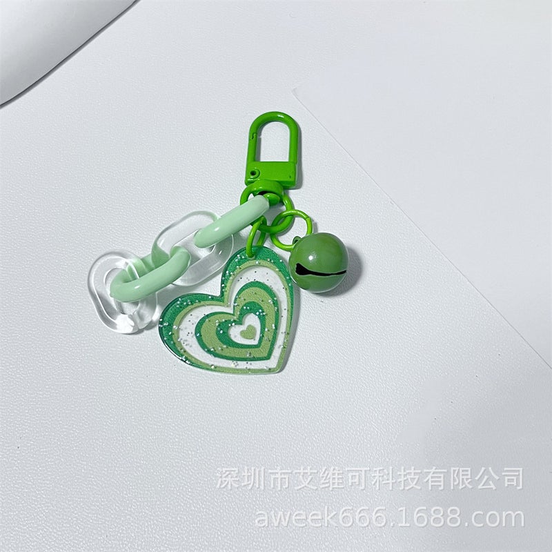 Love Bell keychain ins style earphone shell pendant keychain ring diy mobile phone accessories pendant accessories ~ - Image 1