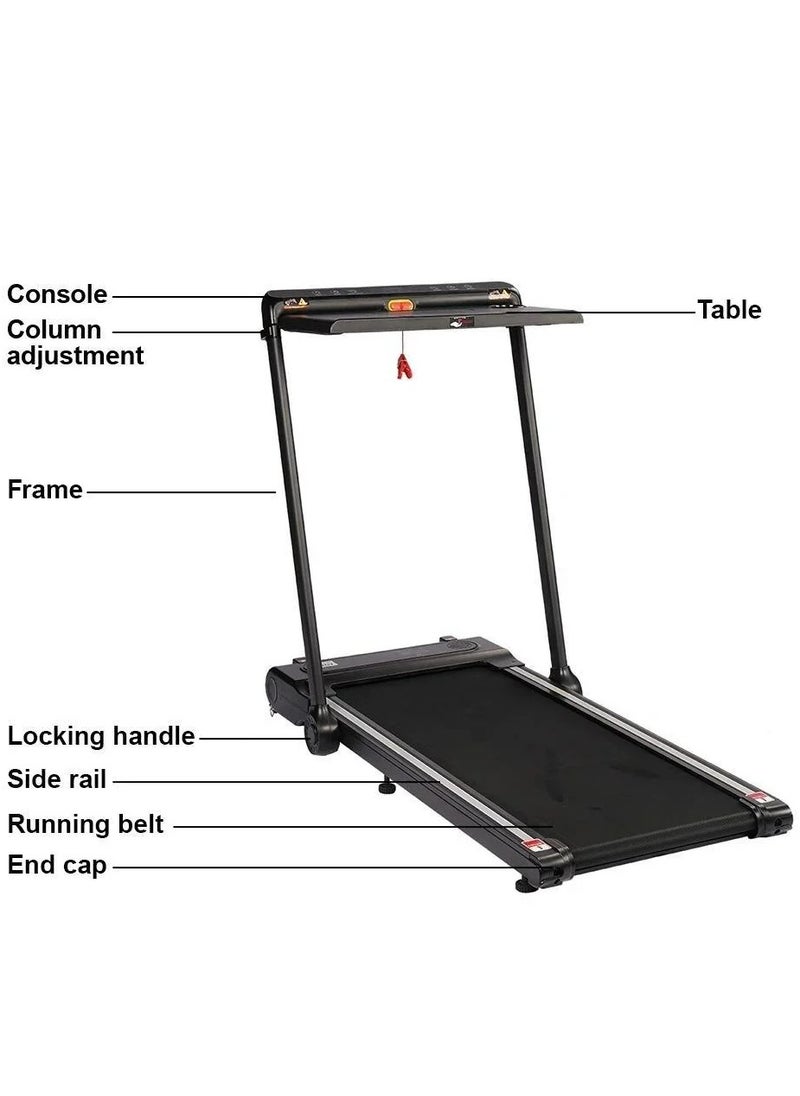 treadmill running  max user wight 120 kg, a power of 2.5 HP, 2 in 1 foldable, with a remote control, speed from 1-12 km/h, and a distinctive running area of ​​105*44 cm, model 8300