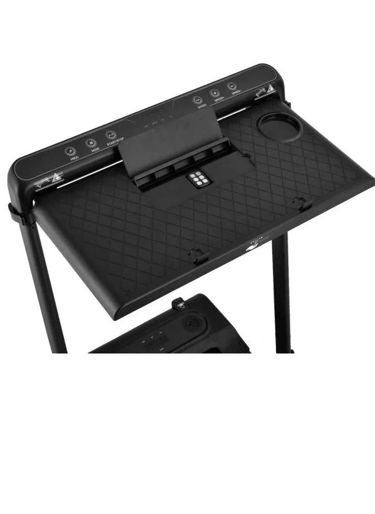 treadmill running  max user wight 120 kg, a power of 2.5 HP, 2 in 1 foldable, with a remote control, speed from 1-12 km/h, and a distinctive running area of ​​105*44 cm, model 8300