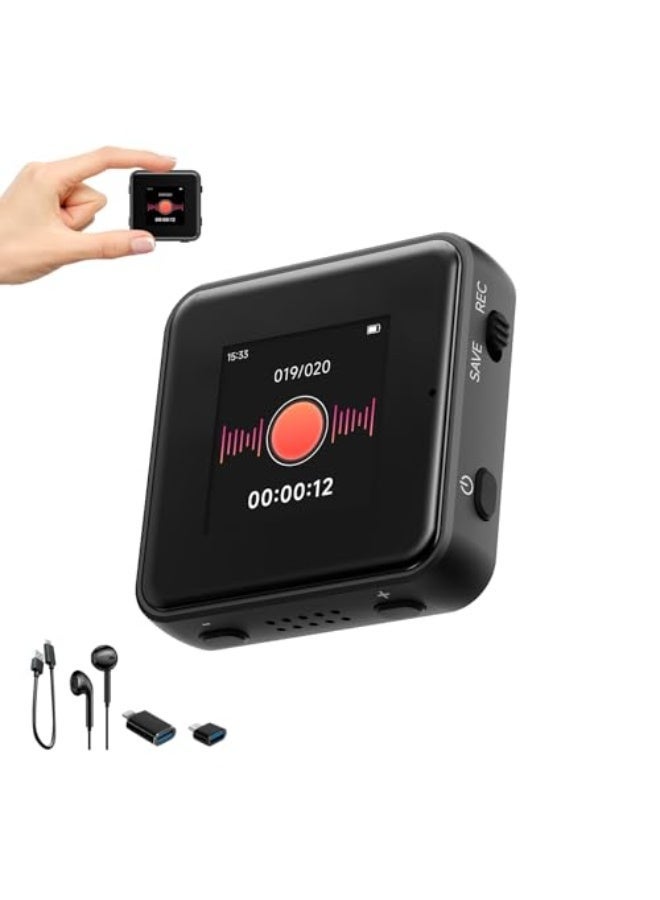 128GB Digital Voice Recorder with Playback SOUNDVALUE Recording Device with Screen & AI Noise Cancellation MP3 Player, 1600H Recording, Auto-Save for Meetings, Lectures, Interviews
