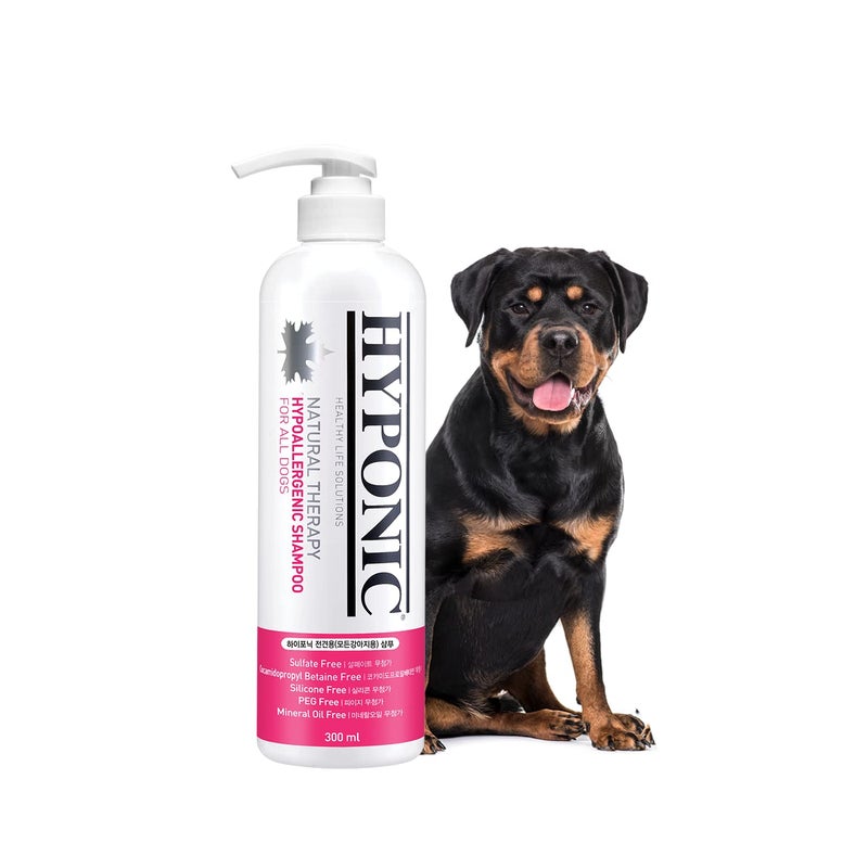 HYPONIC Hypoallergenic Premium Dog Shampoo - Deodorizing, Sensitive Skin, Detangling (All Breeds 10.1 oz) - Image 1