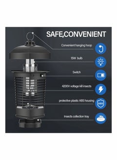 Y&D Bug Zapper 4200V Killing Grid 15W Electric Insect Catcher & Killer for Mosquitoes Flies Gnats Other Flying Pests Insects 1.5 Acre Coverage Zapper Outdoor Indoor  - Image 5