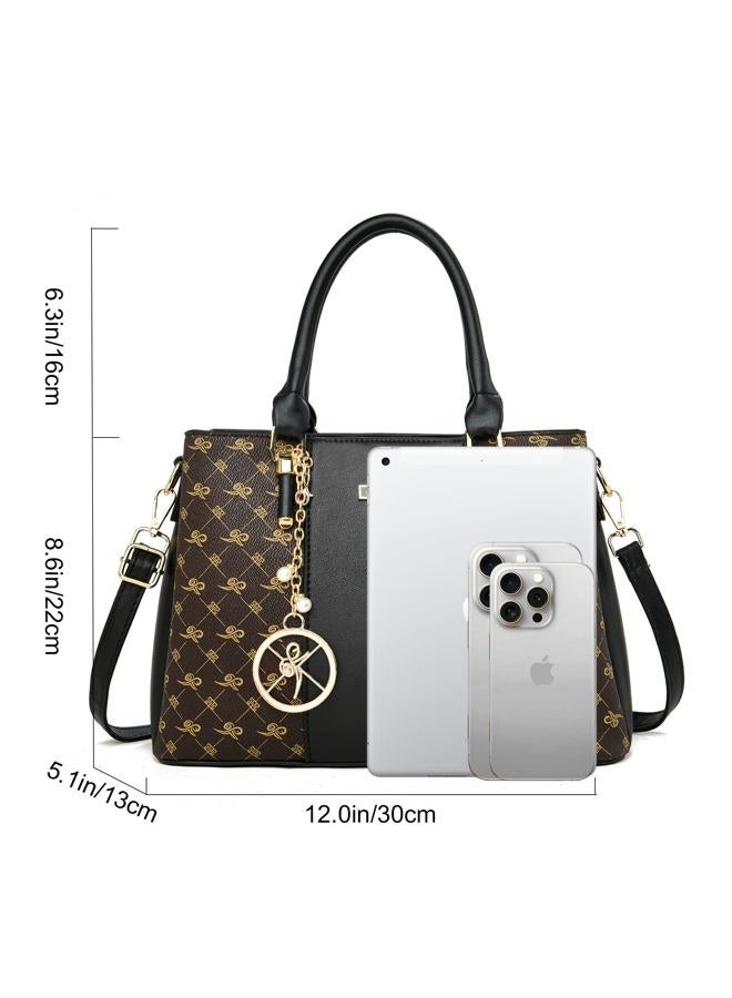 KURGOOL Women Purses and Handbags Top Handle Satchel Shoulder Bags Messenger Tote Bag for Ladie, F-wine, 11.81L * 8.27H * 5.12W inches (30cm*21cm*13cm) - Image 3