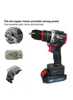DEFAONS DEFAONS 48VF Cordless Power Drill Lithium Ion Electric Screwdriver Adjustable Torque Variable Speed High Power Motor LED Light Forward and Reverse Switch for Drilling Metal Wood Concrete and Tiles  - Image 4