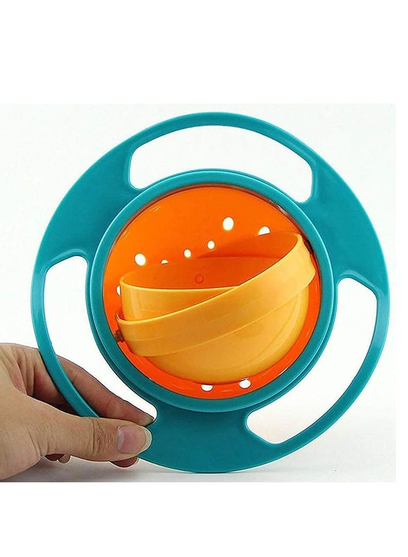 Gyro Bowls for Kids - Spill Resistant Magic Bowl Creative Gyro Bowl | Newborn Feeding Bowls with Lid 360 Degree Rotating Toddler Mess Free Snack Bowls for Babies