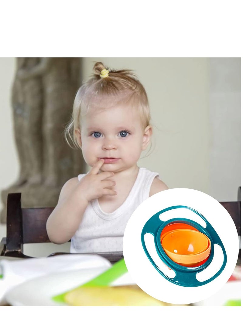 Gyro Bowls for Kids - Spill Resistant Magic Bowl Creative Gyro Bowl | Newborn Feeding Bowls with Lid 360 Degree Rotating Toddler Mess Free Snack Bowls for Babies