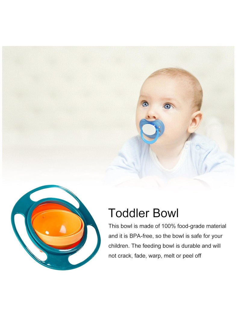 Gyro Bowls for Kids - Spill Resistant Magic Bowl Creative Gyro Bowl | Newborn Feeding Bowls with Lid 360 Degree Rotating Toddler Mess Free Snack Bowls for Babies