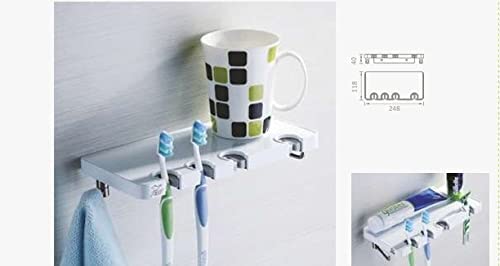 PERK PERK Shelf with Tooth Brush Holder with Hook use in Bathroom as Multifunctional Item Italian Concept Material Toothbrush Holder in P E R K Bathroom Accessories  - Image 4