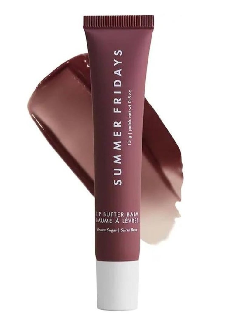 SUMMER FRIDAYS - Summer Fridays Lip Butter Balm - Conditioning Lip Mask and Lip Balm for Instant Moisture, Shine and Hydration - Sheer-Tinted, Soothing Lip Care - Brown Sugar (.5 Oz) - Image 1