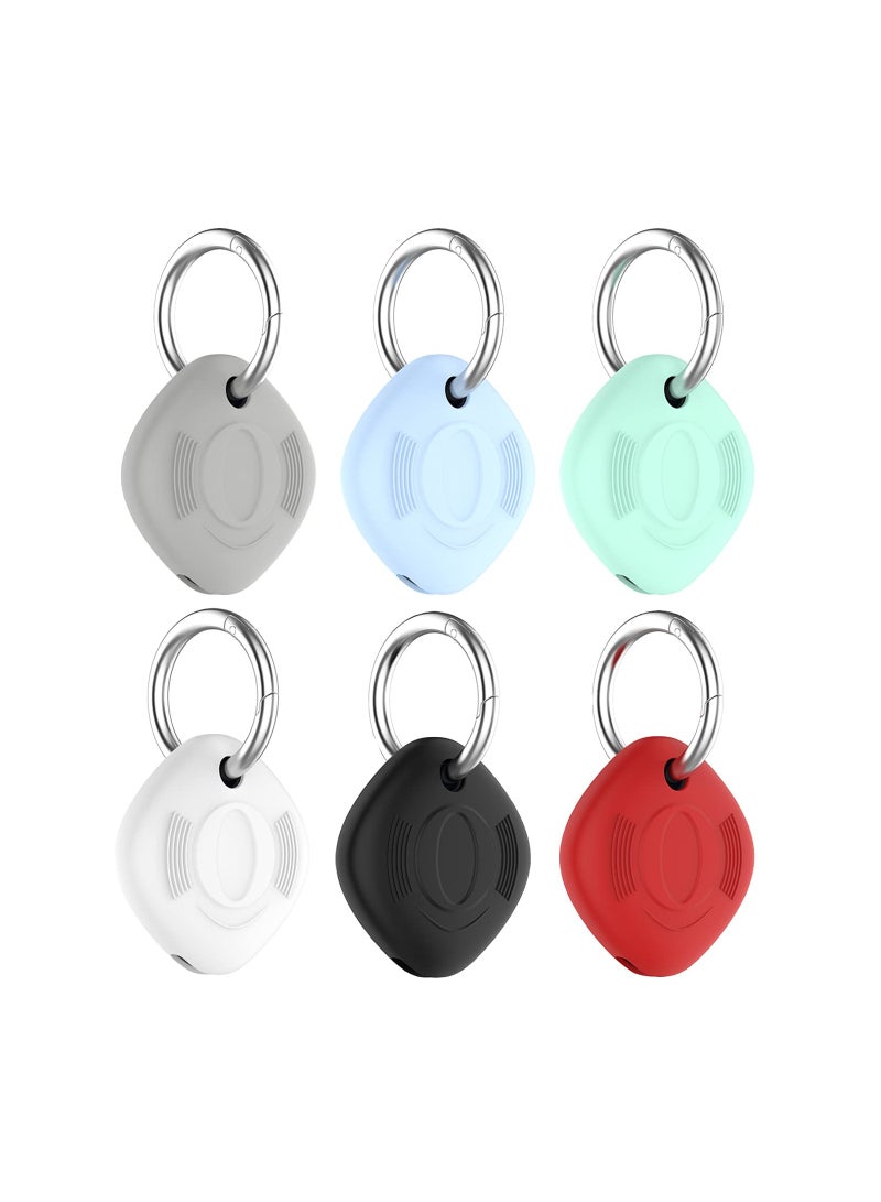 Cases Compatible with Samsung Galaxy SmartTag/SmartTag Plus Case, 6-Pack Soft Silicone Keychain Protective Case Cover Holder Keyring Key Chain Accessories for Galaxy SmartTag - Image 1