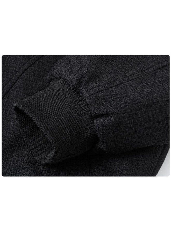 Nasa Marvel Men's Cotton Padded Jacket Autumn Winter Fleece Lined Hooded Thick Warm Casual Coat Black 3XL - Image 2