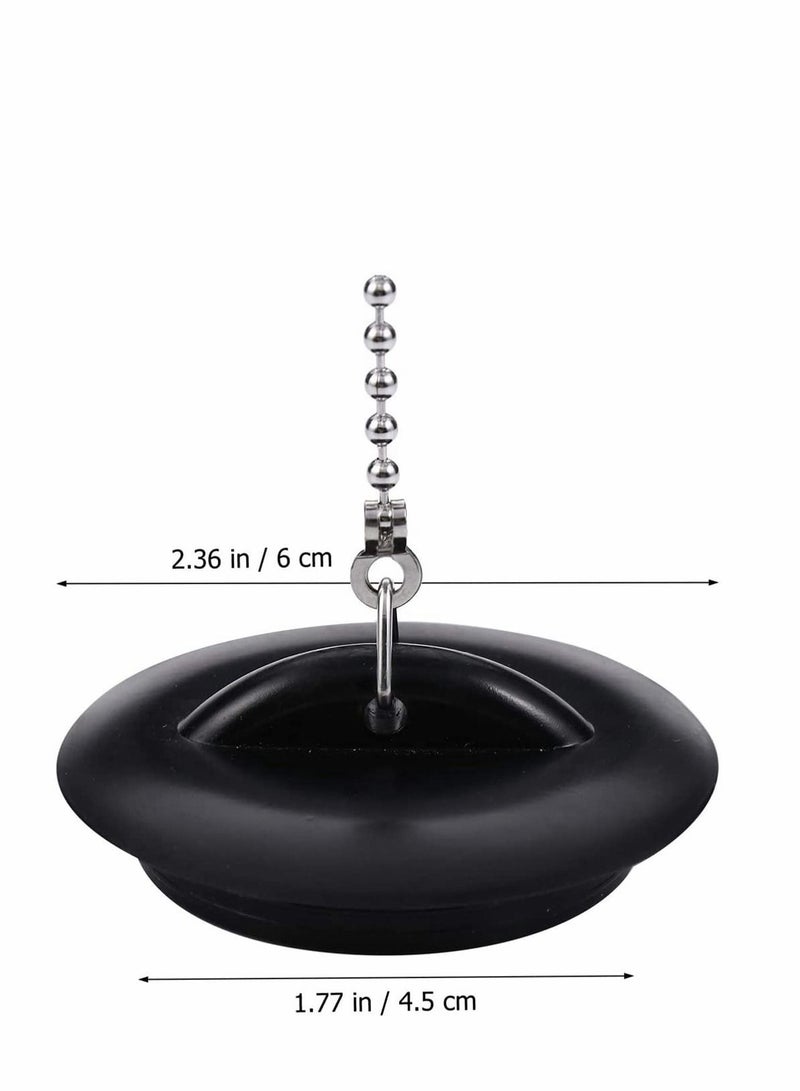 2 Pcs Tub Stopper Bathroom Sink Drain Plug Silicone Bathtub with Chains for Kitchen Drains - Image 4