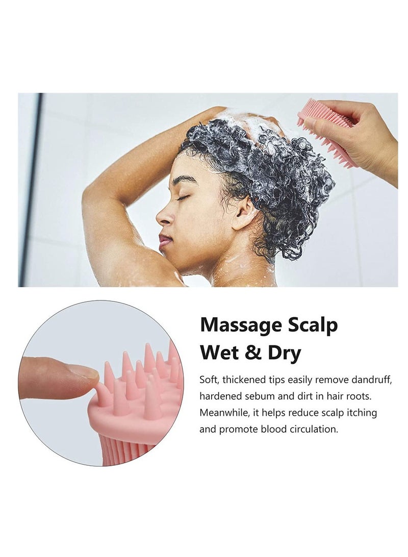 KASTWAVE فرشاة استحمام وشامبو 2 قطعة 2 في 1، مقشر جسم سيليكون للاستخدام في الدش، فرشاة تقشير الجسم، لوفة سيليكون، فرشاة لتدليك الرأس، فرشاة لتدليك فروة الرأس، جافة ورطبة، سهلة التنظيف - Image 5