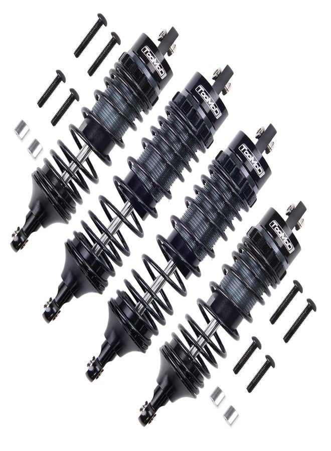 TOOMOD 1/10 RC Oil Shock Absorber Big Bore Absorber Damper Set Compatible with Traxxas Slash 2WD/ 4X4, Rustler 2WD/ 4X4 VXL, Stampede, Hoss, Bandit Part Upgrades Replace of 5862 (Black/Gray) - Image 1